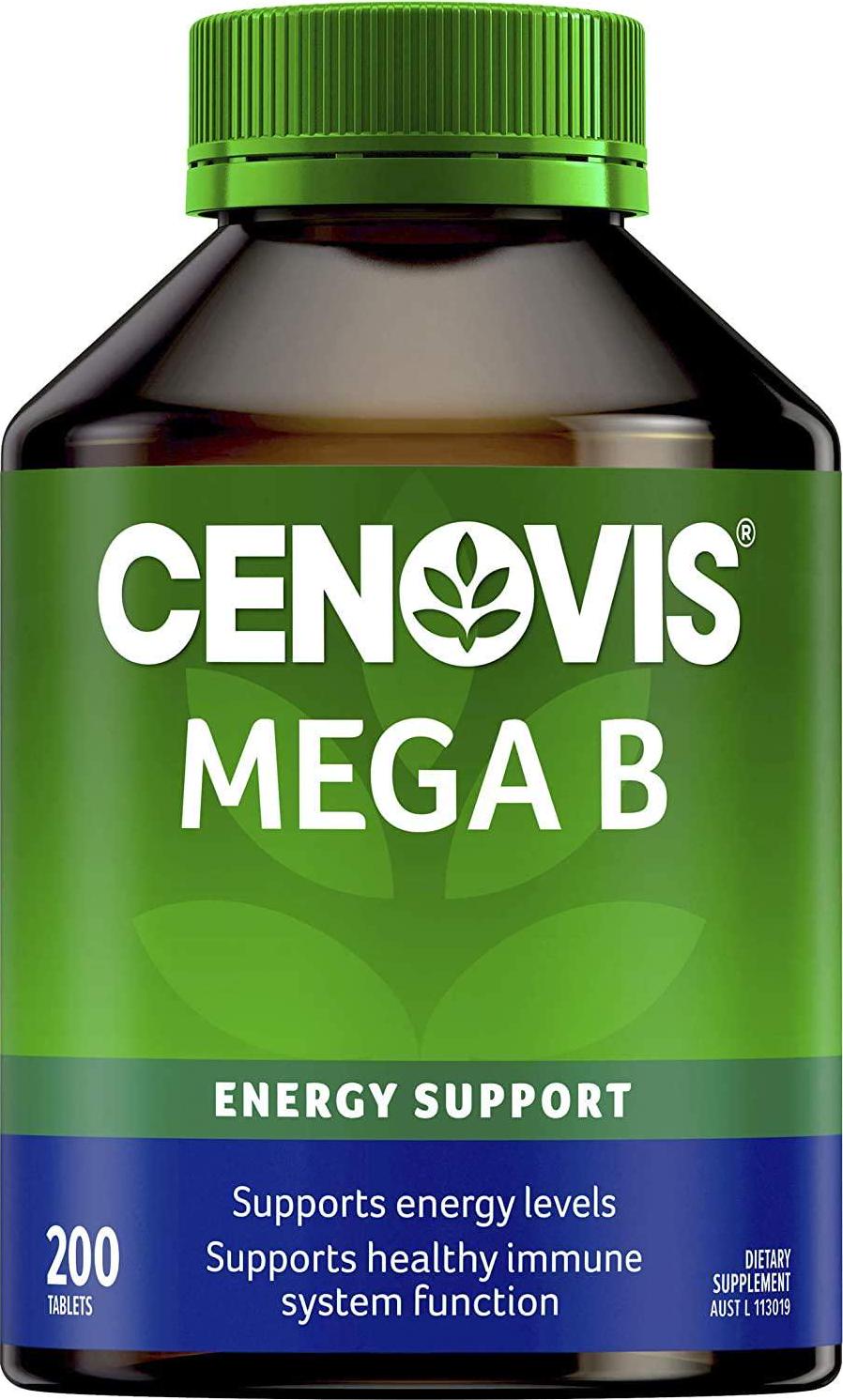 Cenovis Mega B - High strength Vitamin B Tablets - Supports Energy Levels - Supports Nervous System, 200 Tablets