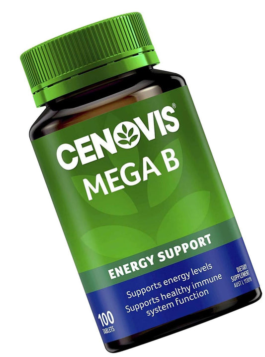 Cenovis Mega Vitamin B Tablets with B3, B6, B12 + Biotin for Energy, 100 Tablets
