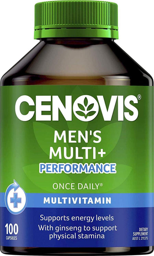 Cenovis Men s Multivitamin + Performance - Supports Mental Function and Physical Stamina - Relieves Fatigue, Multi Vitamin 100 Capsules