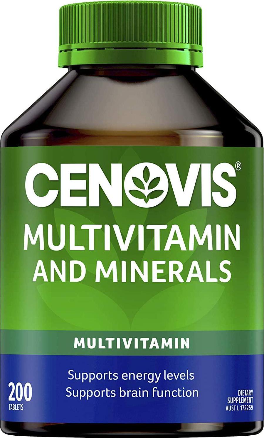 Cenovis Multivitamin and Minerals - Supports energy levels and healthy immune system function, Multi Vitamin 200 Tablets