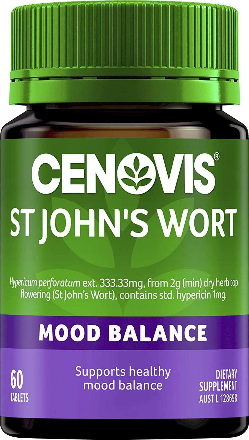 Cenovis St John s Wort - support healthy mood balance - decreases symptoms of mild anxiety, 60 Tablets