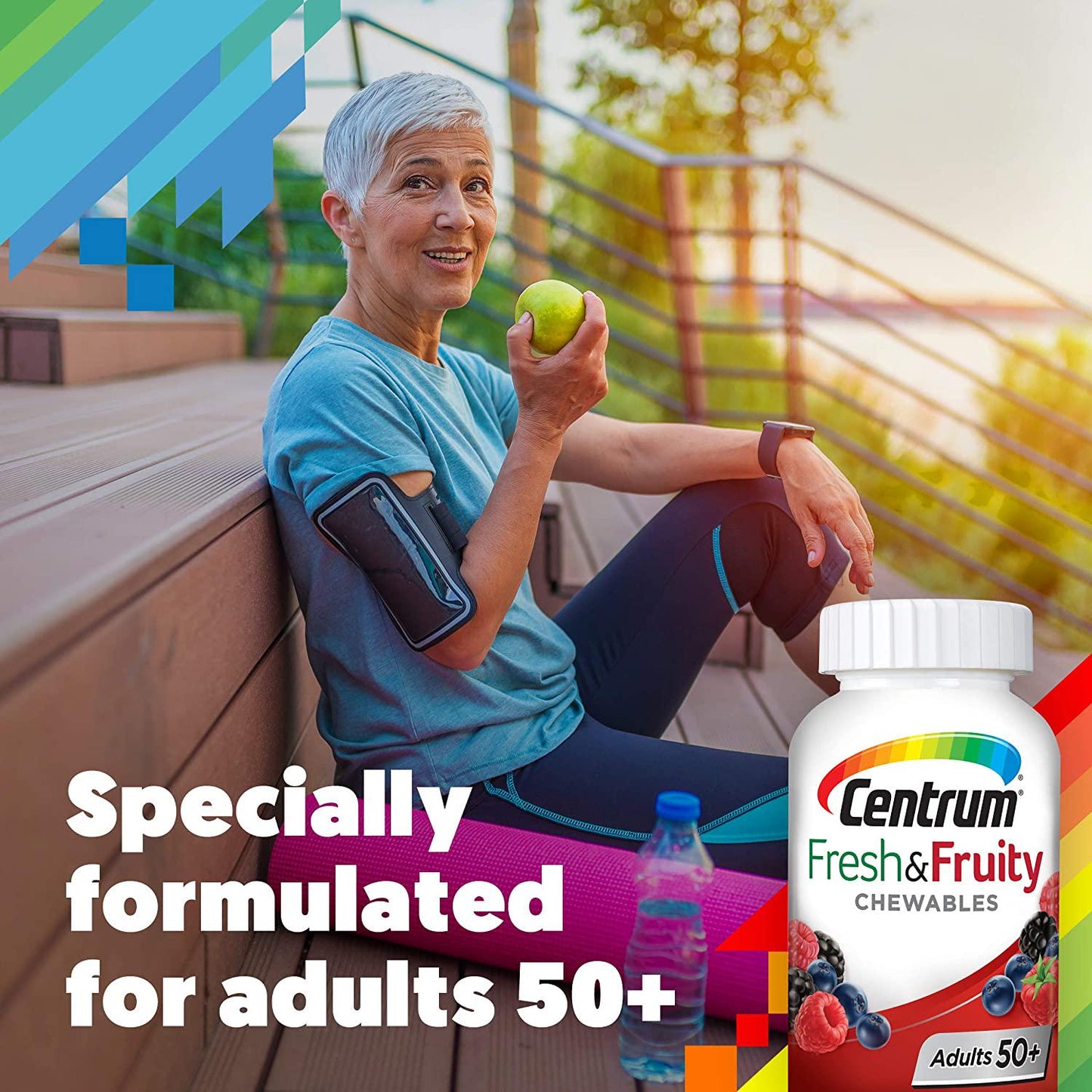 Centrum Adults 50+ Fresh and Fruity Chewables Multivitamin, Multimineral Supplement, Mixed Berry, 60 Count