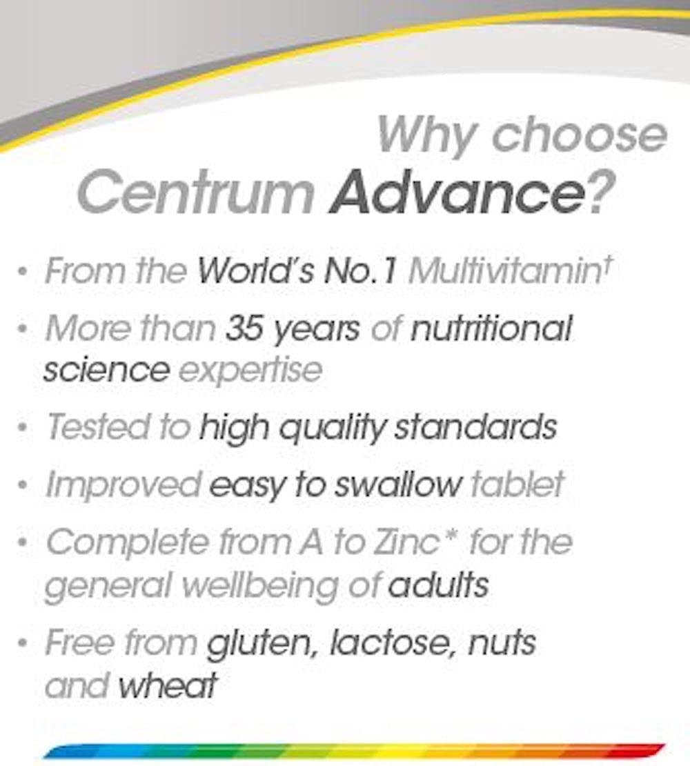 Centrum Advance Multivitamin and Mineral Tablets, Pack of 180