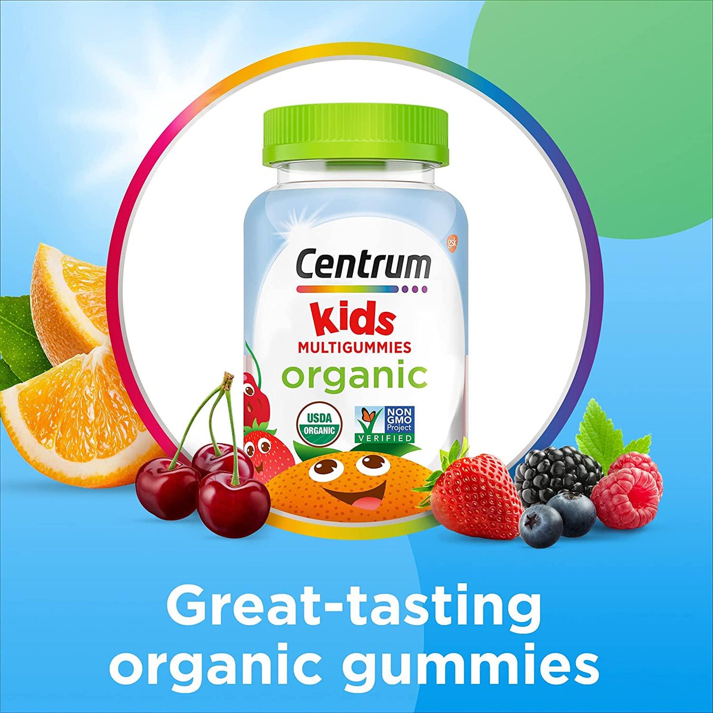 Centrum Kids' Organic Multigummies, Kids Multivitamin Gummies, Organic Multivitamin for Kids with Essential Nutrients for Immune Support, Muscle Function, and Brain Health(2) - 90 Count