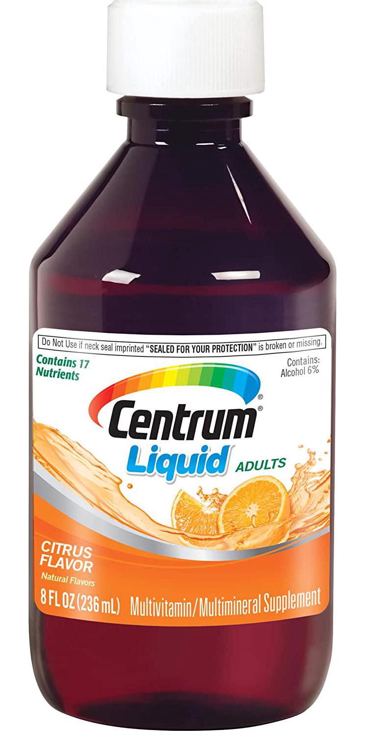 Centrum Liquid Multivitamin for Adults, Multivitamin/Multimineral Supplement with B Vitamins and Antioxidants, Citrus Flavor - 8 Fl Oz