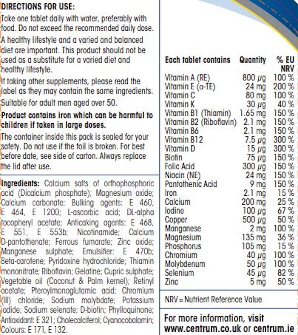 Centrum Men 50+ 30 tablets