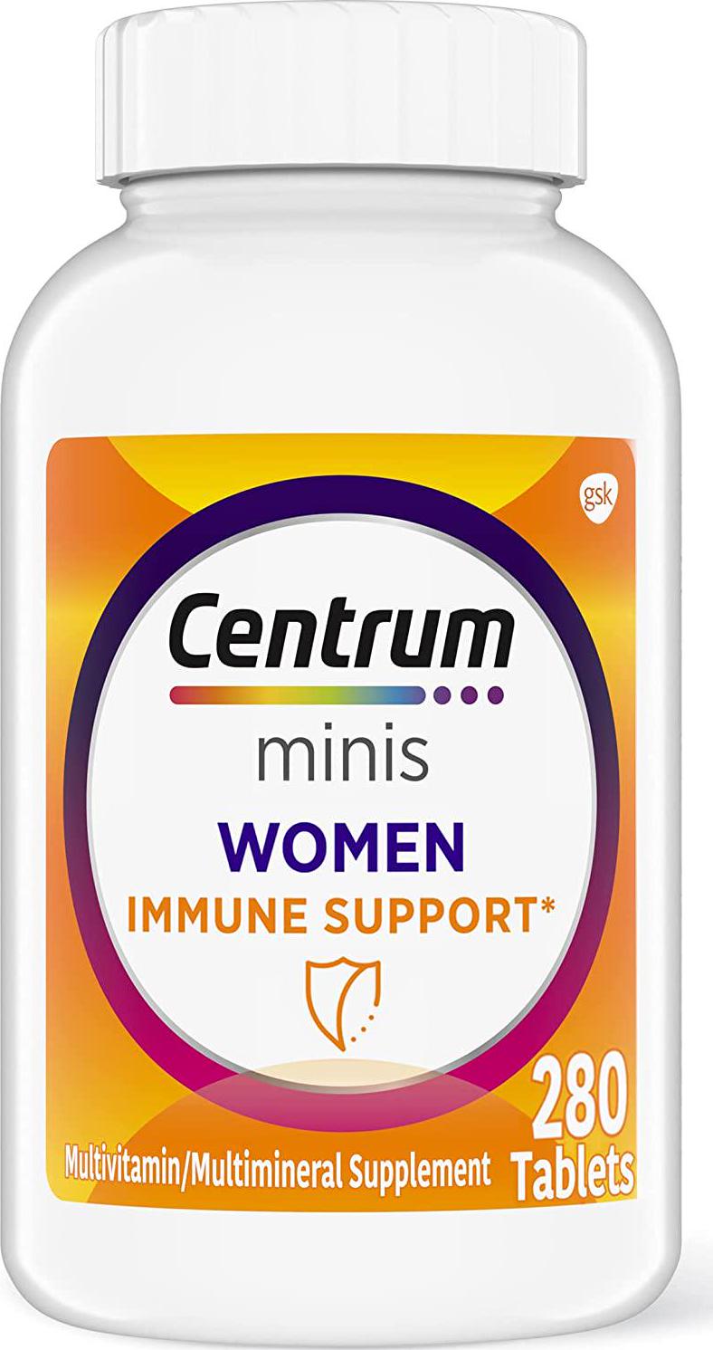 Centrum Minis Women's Daily Multivitamin for Immune Support with Zinc and Vitamin C, 280 Mini Tablets, 140 Day Supply