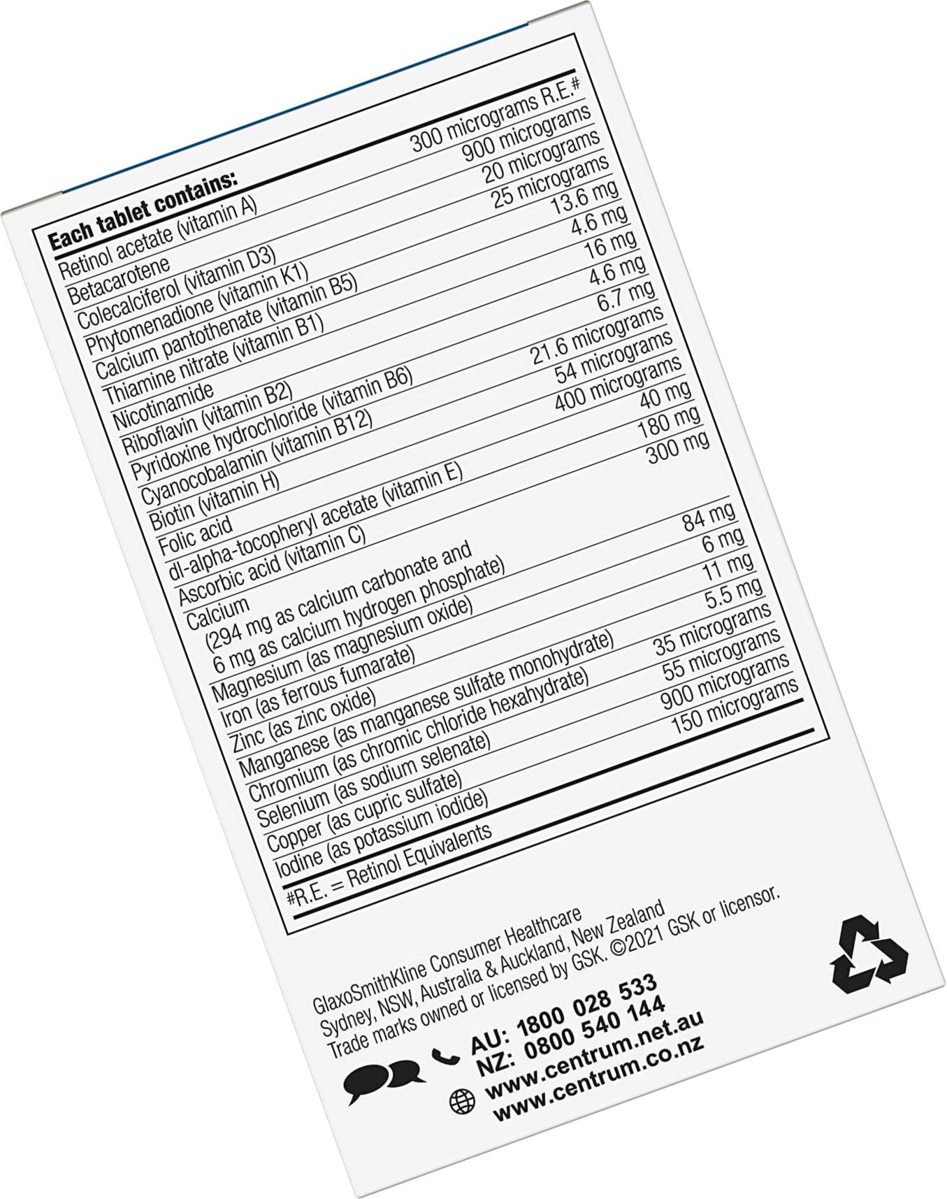 Centrum Multivitamins Minerals Energy Immunity Tablets for Men, Multi, 60 count