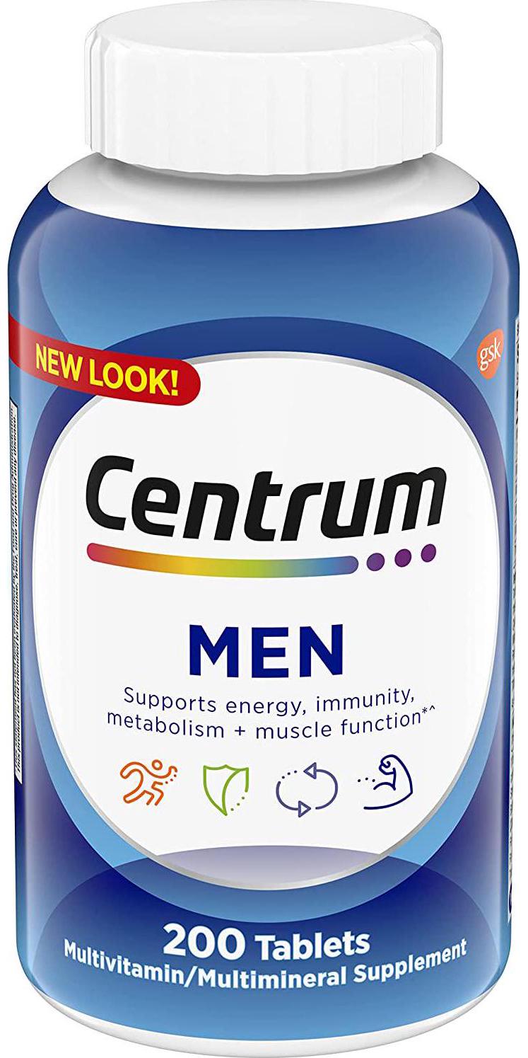 Centrum Multivitamin for Men, Multivitamin/Multimineral Supplement with Vitamin D3, B Vitamins and Antioxidants, Gluten Free, Non-GMO Ingredients - 200 Count
