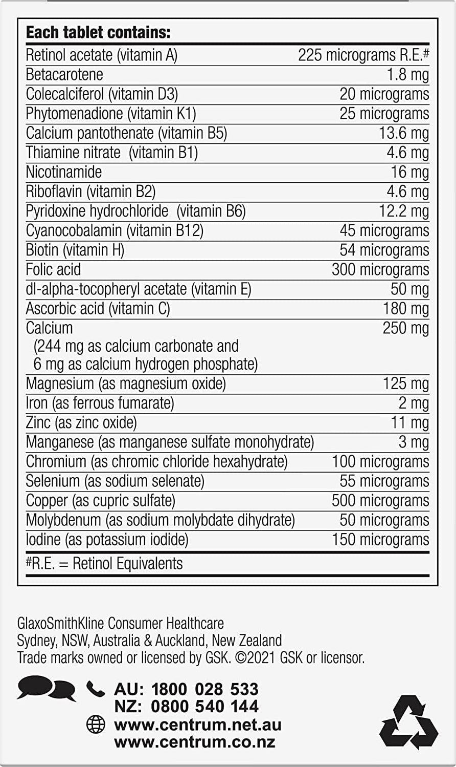 Centrum Multivitamin Tablets for 50+ Men's, 60 Count
