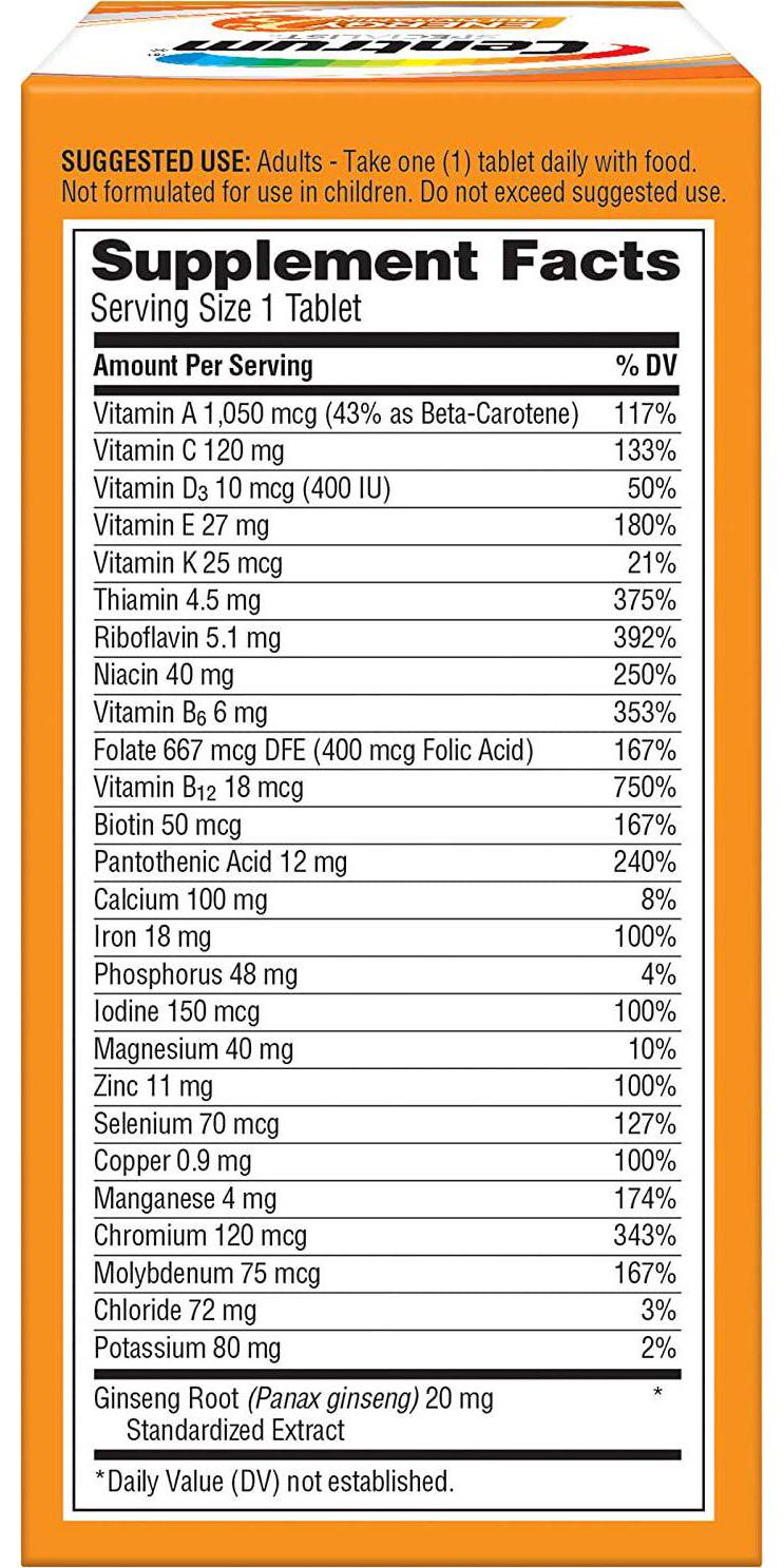 Centrum Specialist Energy Complete Multivitamin / Multimineral Supplement Tablet, Vitamin D3 and Vitamin C (60 Count)