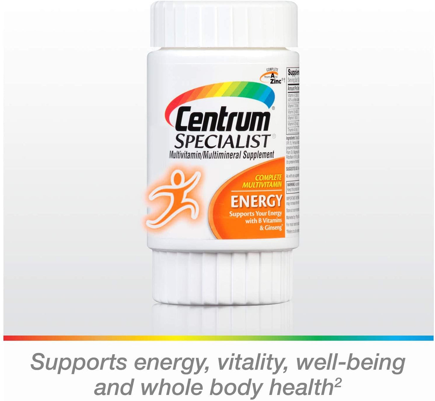 Centrum Specialist Energy Complete Multivitamin / Multimineral Supplement Tablet, Vitamin D3 and Vitamin C (60 Count)