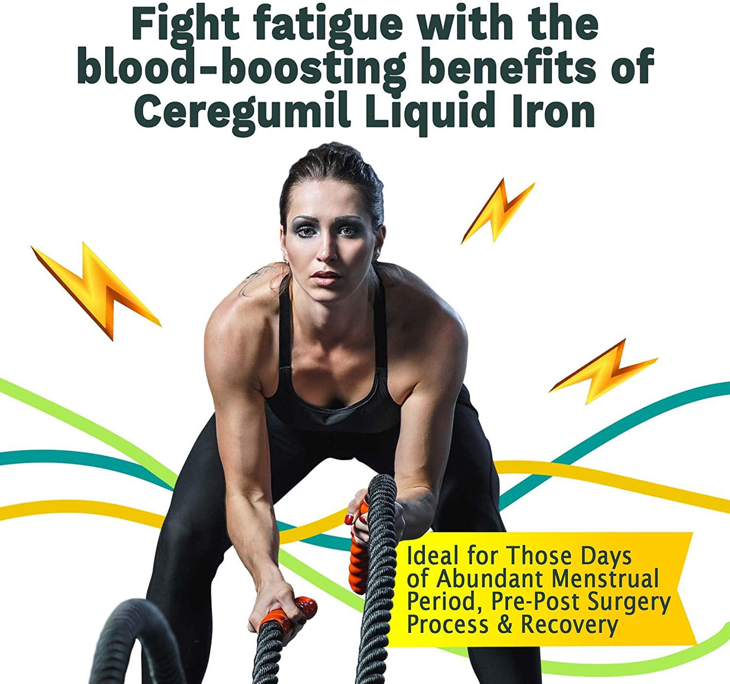 Ceregumil Liquid Iron Dietary Supplement with Folate and Vitamin B12 - Lemon Flavor (8.45 fl.oz, 250 mL)