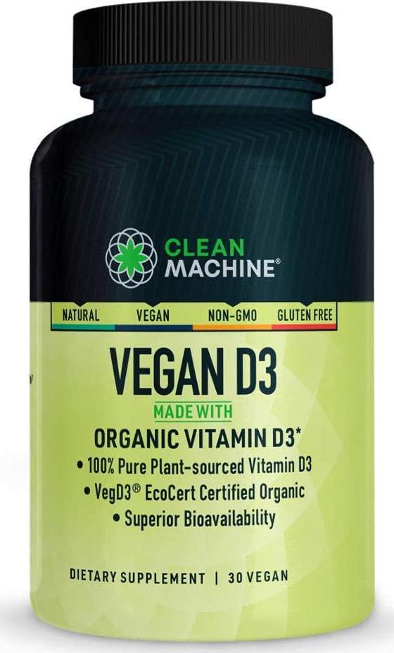 Certified Vegan Plant Based Vitamin D3 4000 IU - Natural D3 Supplement for Optimal Health - 30 Capsules