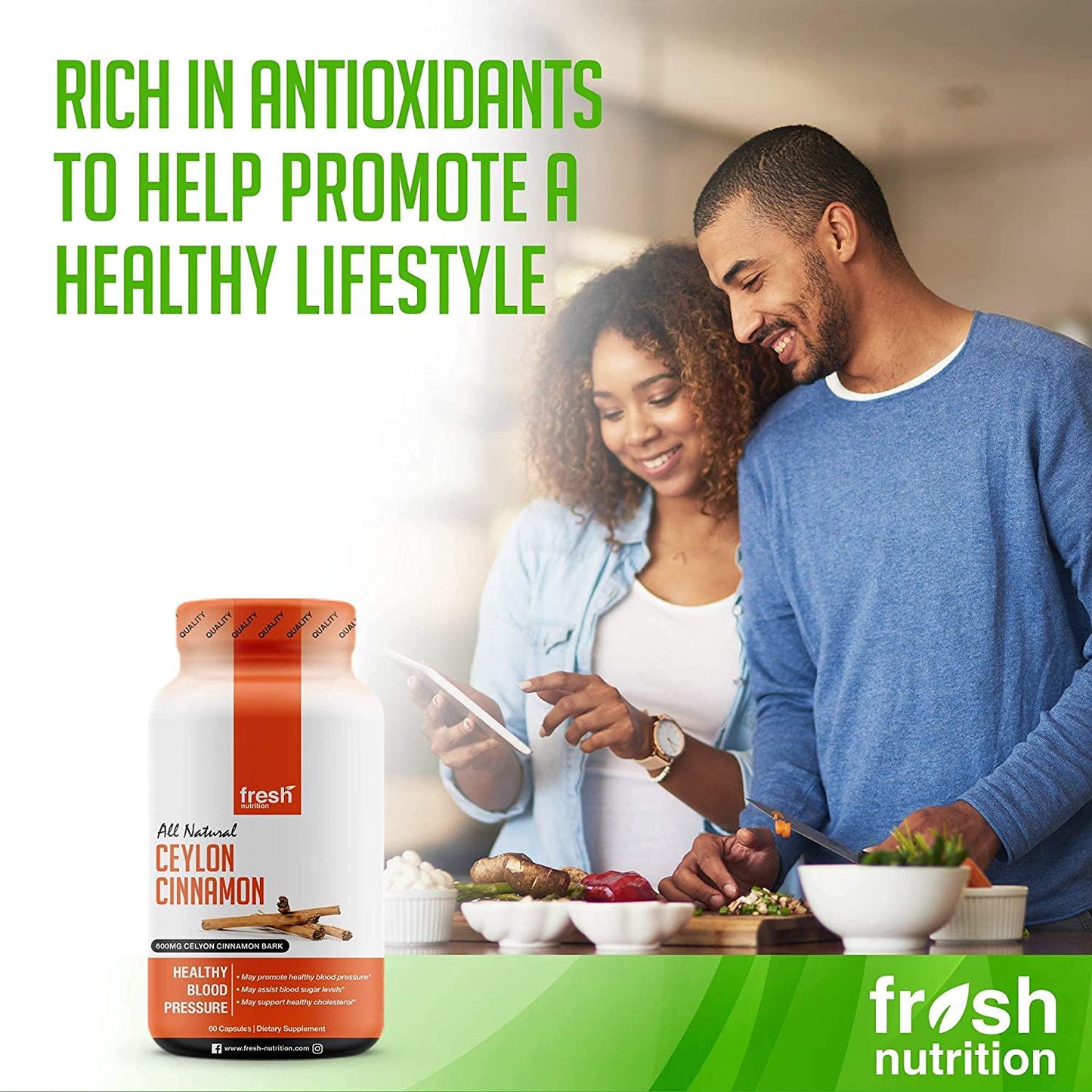 Ceylon Cinnamon Capsules - Blood Pressure Formula Containing Cinnamon Bark Powder and Advanced Blood Pressure Support Complex - Hawthorn Extract - Berberine HCI - Chromium Picolinate and Vitamin D3