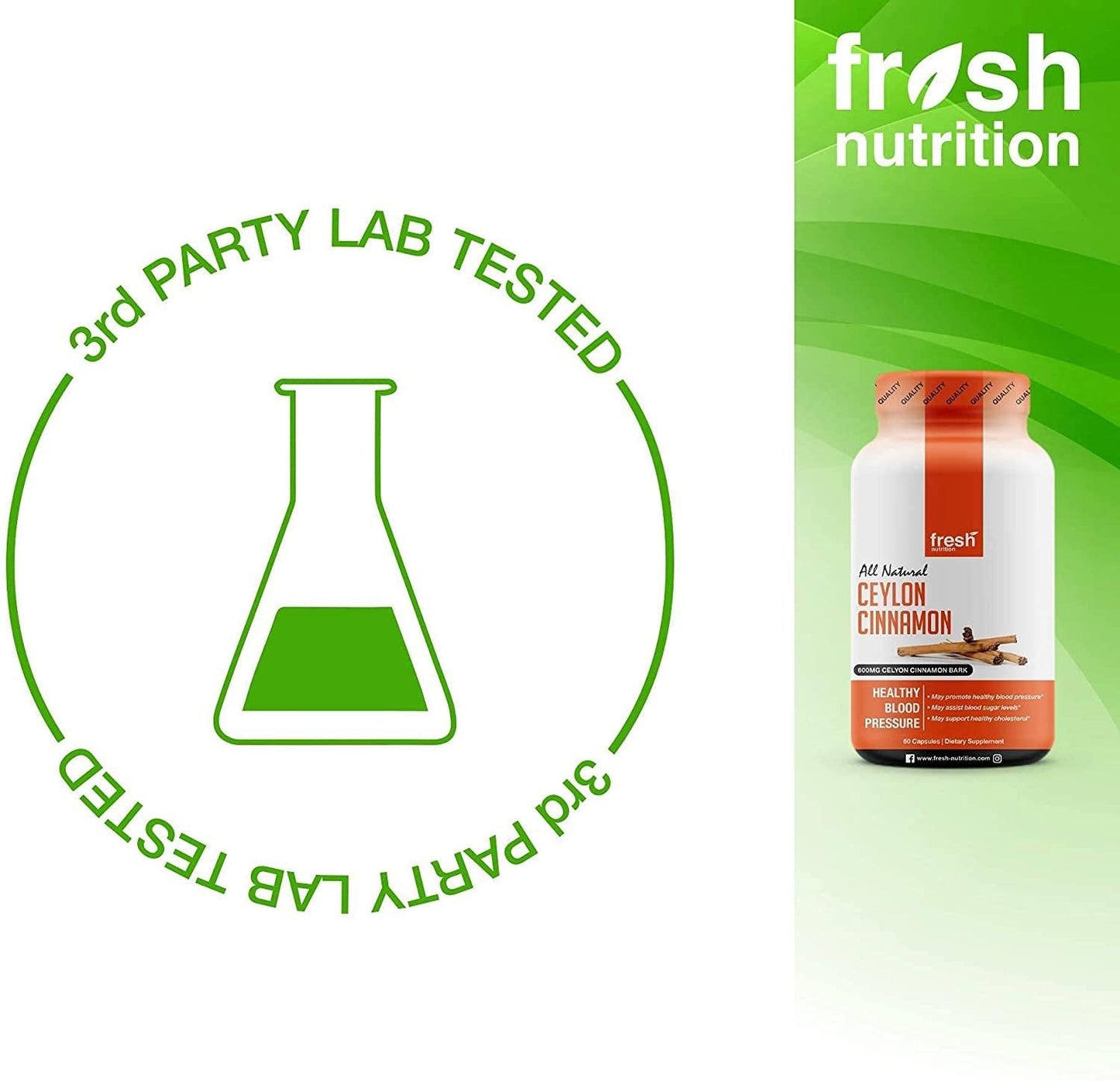 Ceylon Cinnamon Capsules - Blood Pressure Formula Containing Cinnamon Bark Powder and Advanced Blood Pressure Support Complex - Hawthorn Extract - Berberine HCI - Chromium Picolinate and Vitamin D3