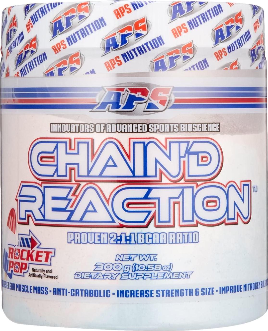 Chain'd Reaction BCAA Powder - Muscle Building Amino Acid Recovery Aid for More Strength and Size, Rocket Pop, 300 Gram