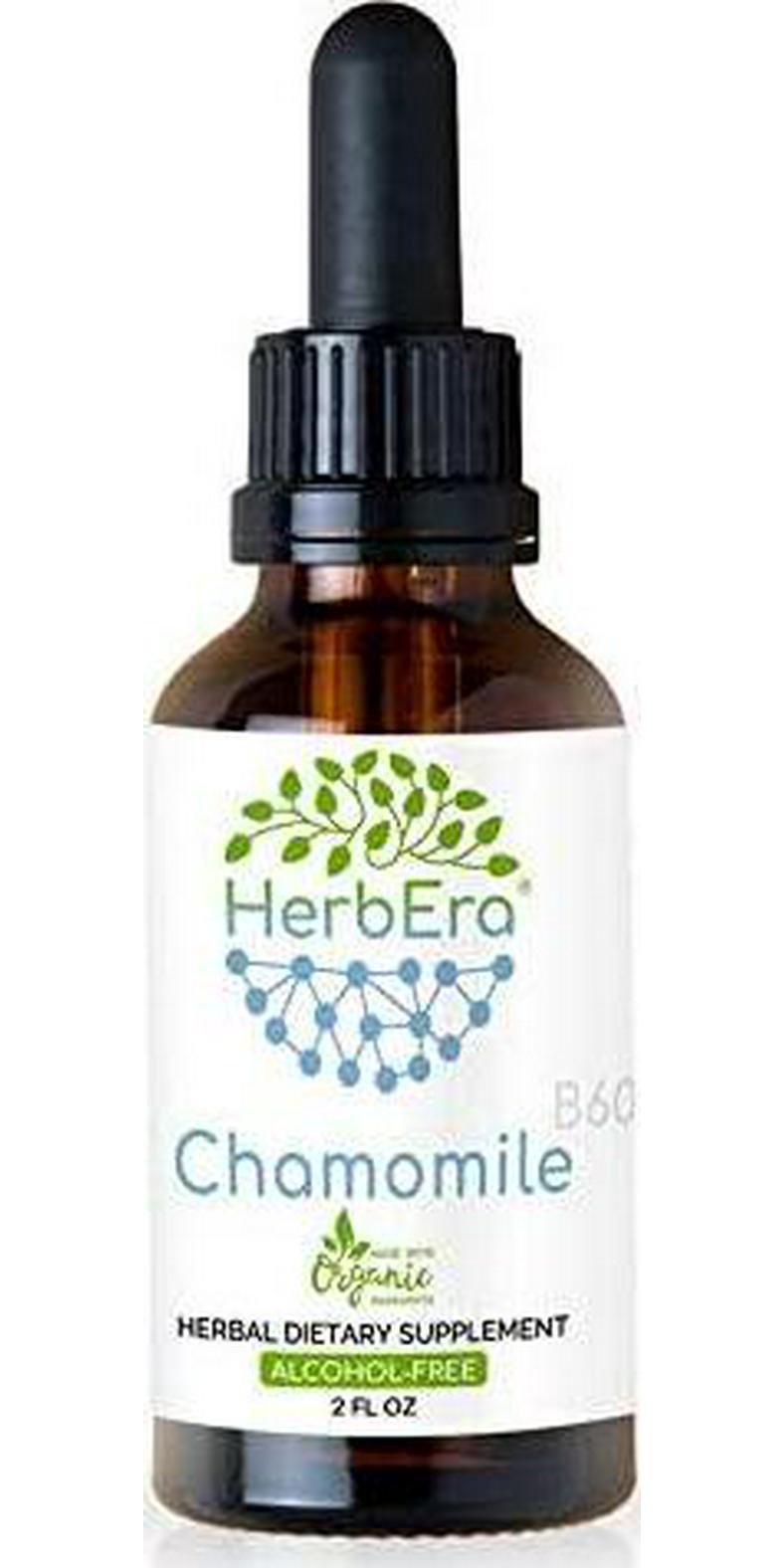 Chamomile B60 Alcohol-Free Herbal Extract Tincture, Organic Chamomile (Matricaria Recutita) Dried Flower (2 fl oz)