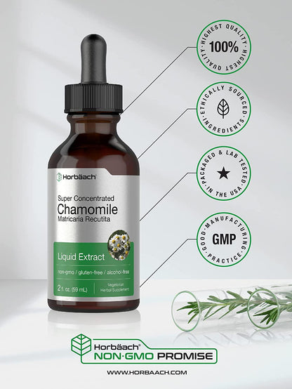 Chamomile Extract | 2 Oz | Alcohol Free | Vegetarian, Non-GMO, Gluten Free Liquid Tincture | by Horbaach