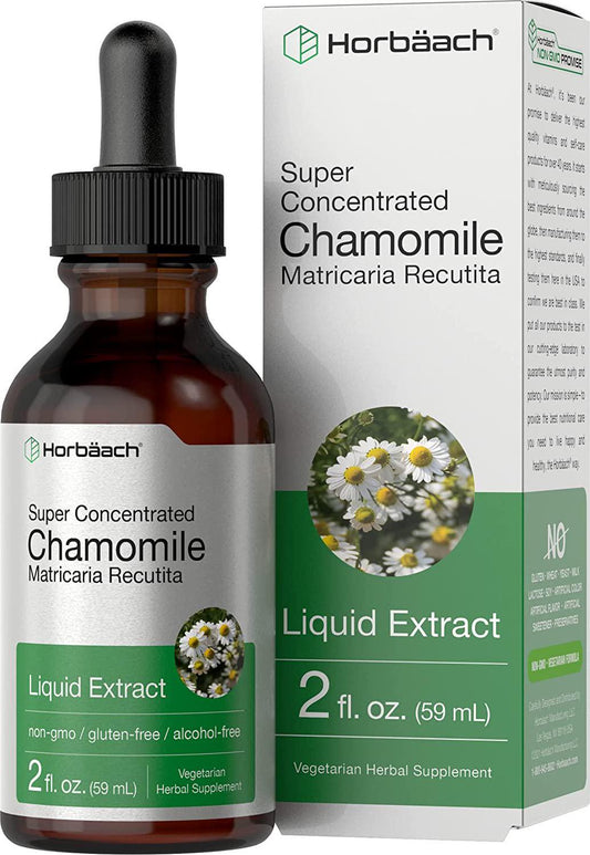 Chamomile Extract | 2 Oz | Alcohol Free | Vegetarian, Non-GMO, Gluten Free Liquid Tincture | by Horbaach