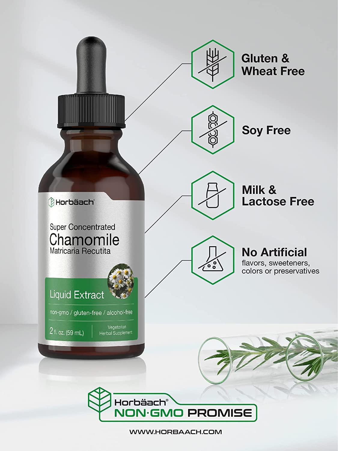 Chamomile Extract | 2 Oz | Alcohol Free | Vegetarian, Non-GMO, Gluten Free Liquid Tincture | by Horbaach