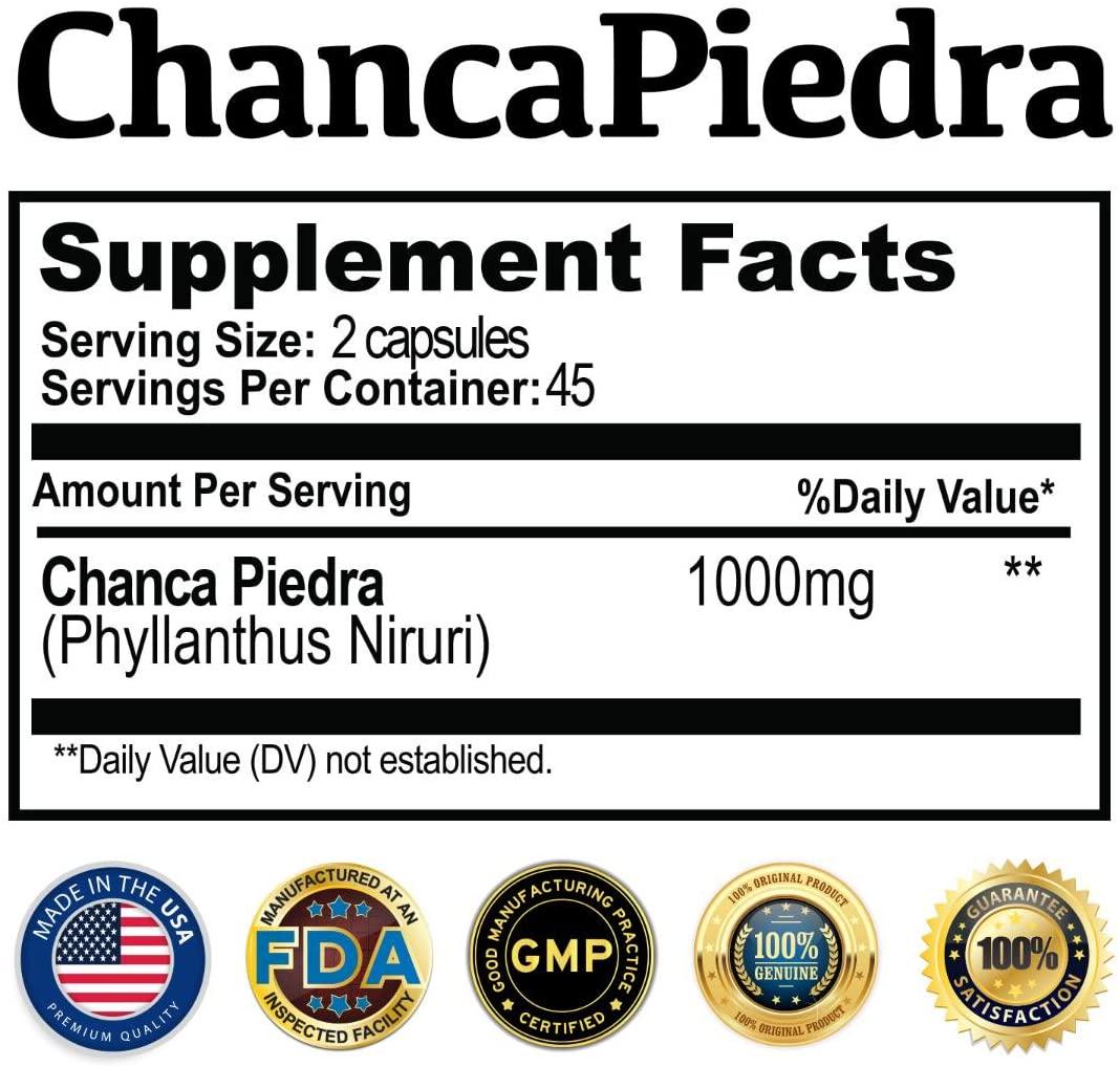 Chanca Piedra 1000mg - 90 Caps (Stone Breaker) | Digestive Supplement for Kidney and Urinary Health