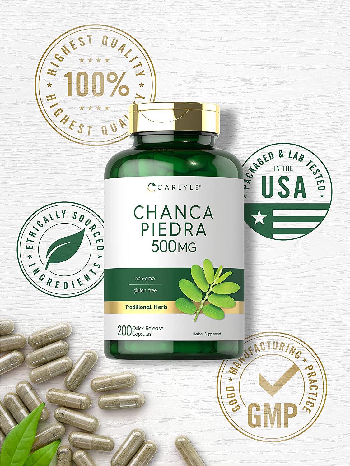 Chanca Piedra | 500mg | 200 Capsules | Non-GMO and Gluten Free Traditional Herb Formula | by Carlyle