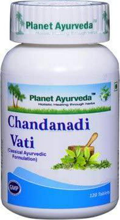 Chandanadi Vati - 2 Bottles (Each 120 Tablets, 500mg) - Ayurvedic Remedy by Planet Ayurveda (in USA)