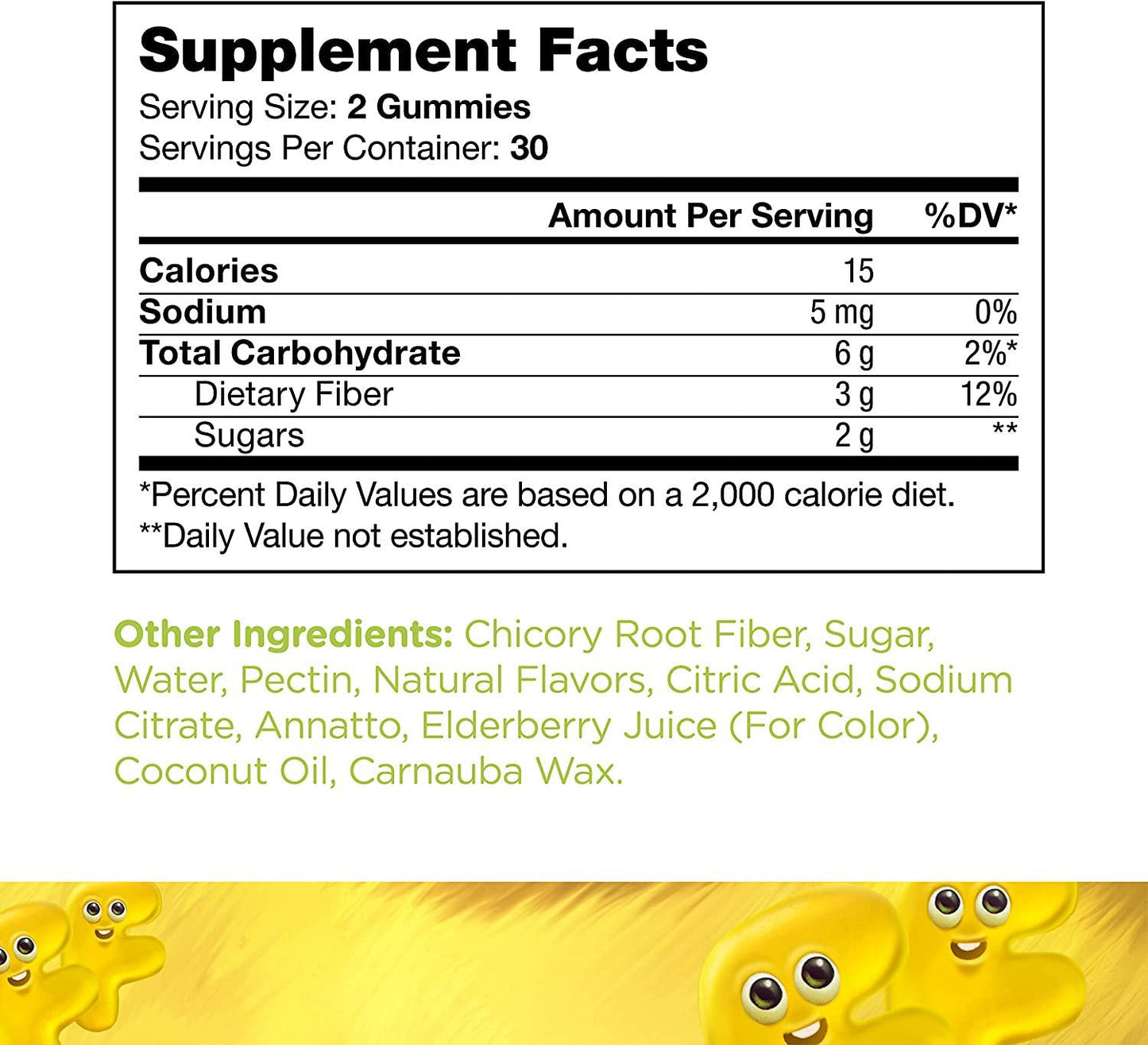 Chapter One Fiber Gummies, with Natural Chicory Root Soluble Fiber, Kosher, 60 Flavored Gummies