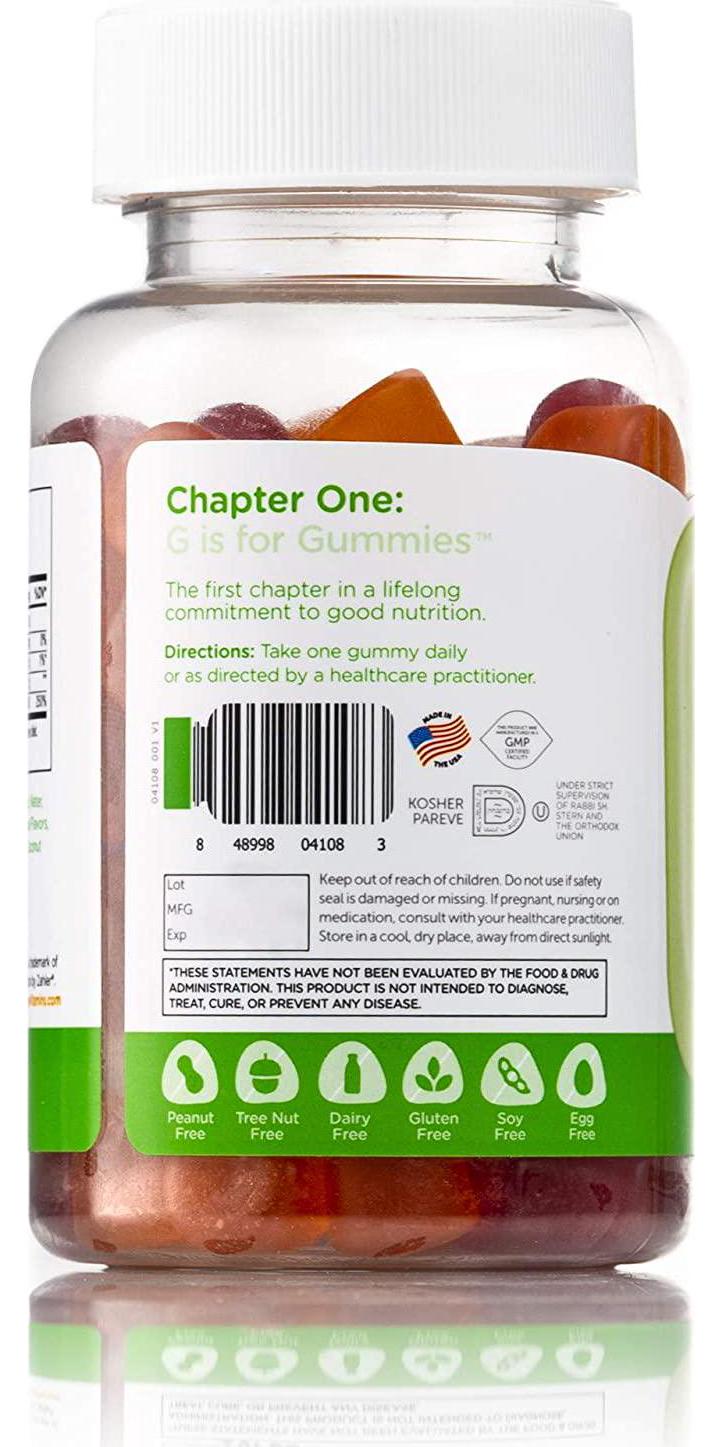 Chapter One Vitamin D3 Gummies 1000IU, Suports Healthy Bones, Muscles and Immunity, Certified Kosher, 60 Flavored Gummies