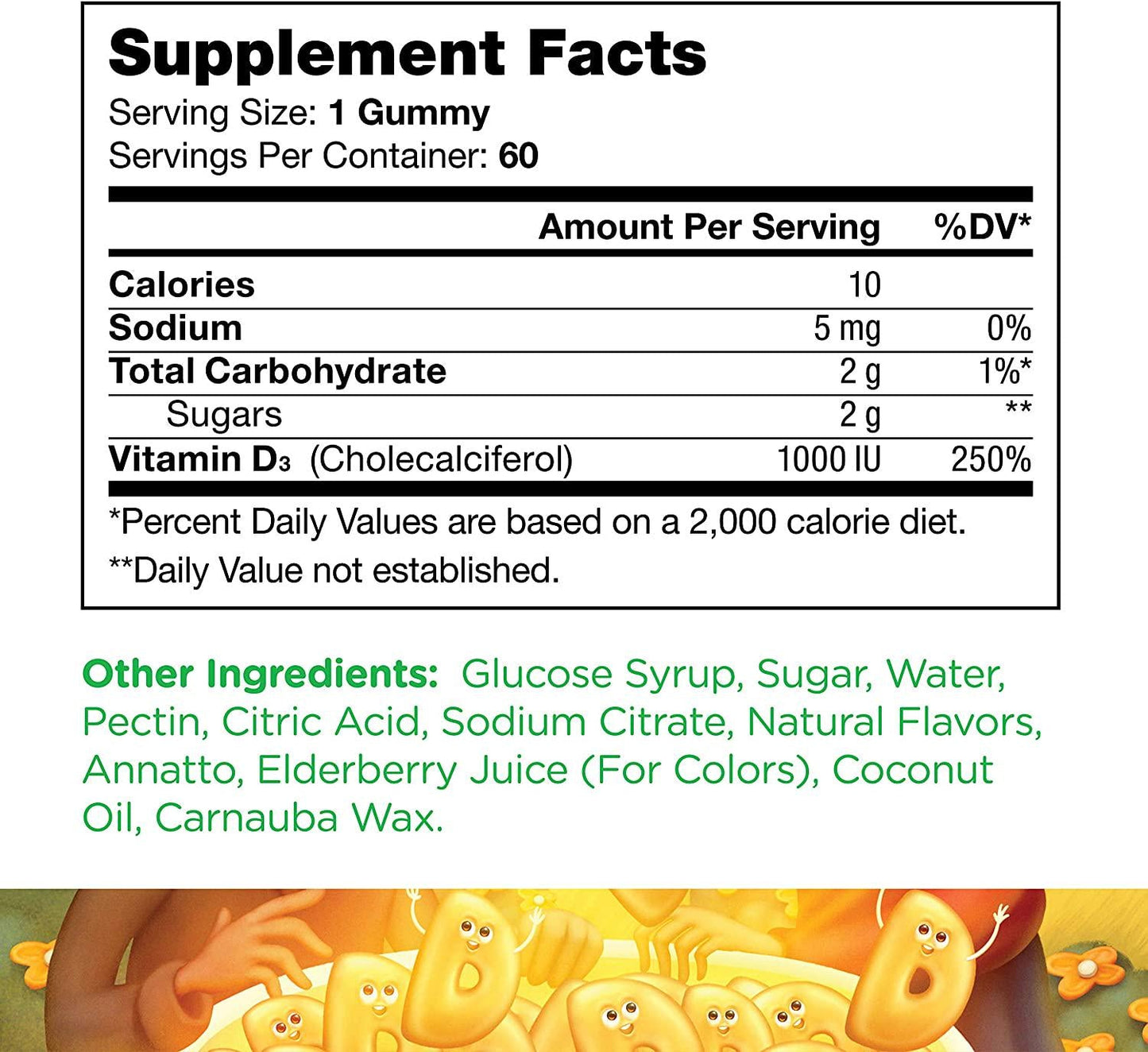 Chapter One Vitamin D3 Gummies 1000IU, Suports Healthy Bones, Muscles and Immunity, Certified Kosher, 60 Flavored Gummies