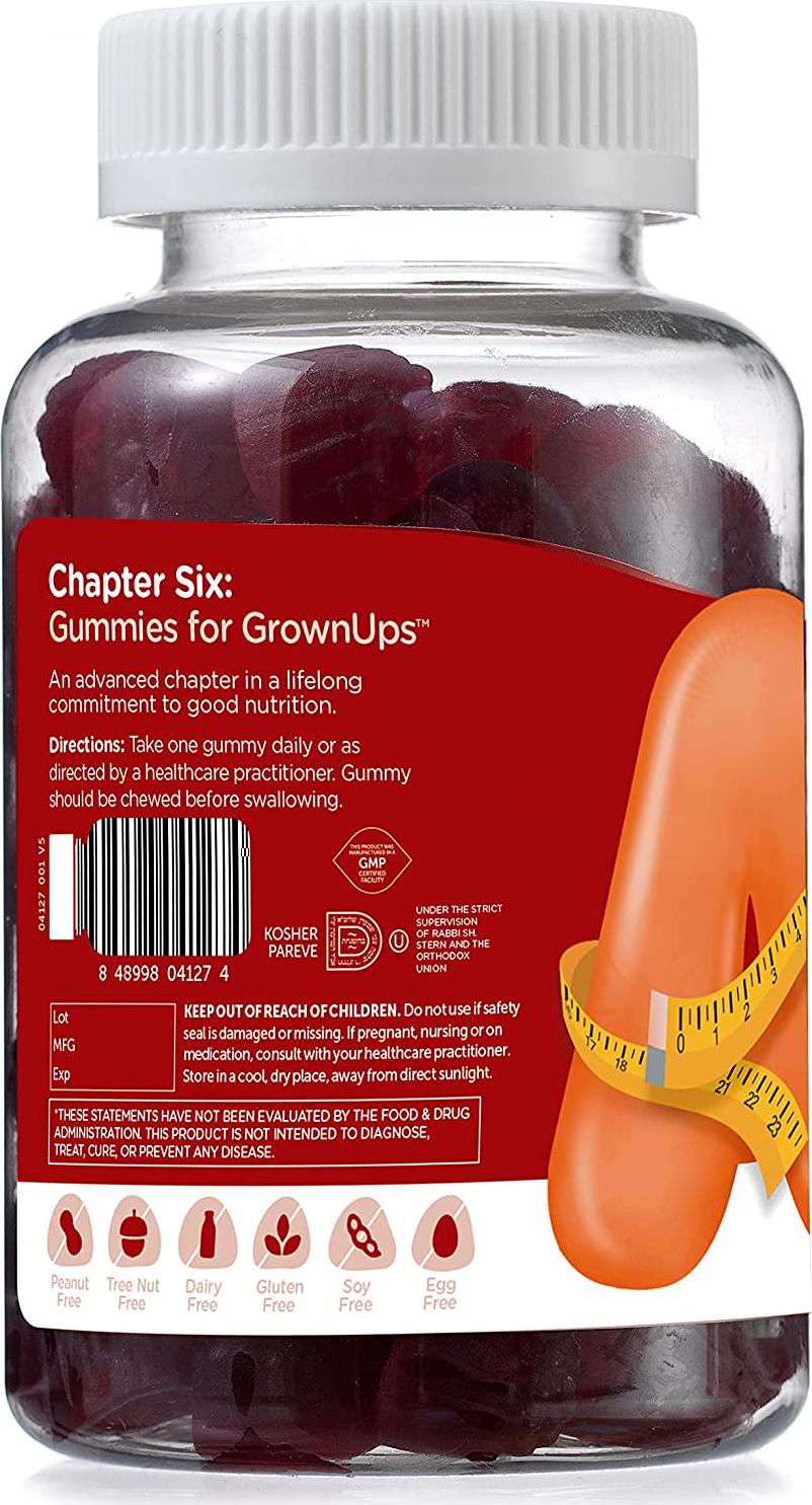 Chapter Six Apple Cider Vinegar Gummies, Detox Support and Cleanse, Metabolism and Energy Supplement, Kosher, 60 Gummies