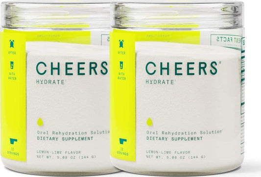 Cheers Hydrate ORS Electrolyte Powder- Electrolyte Supplement and Hydration Powder (24 Servings) - Hydration Electrolyte Supplement - Delicious Lemon/Lime