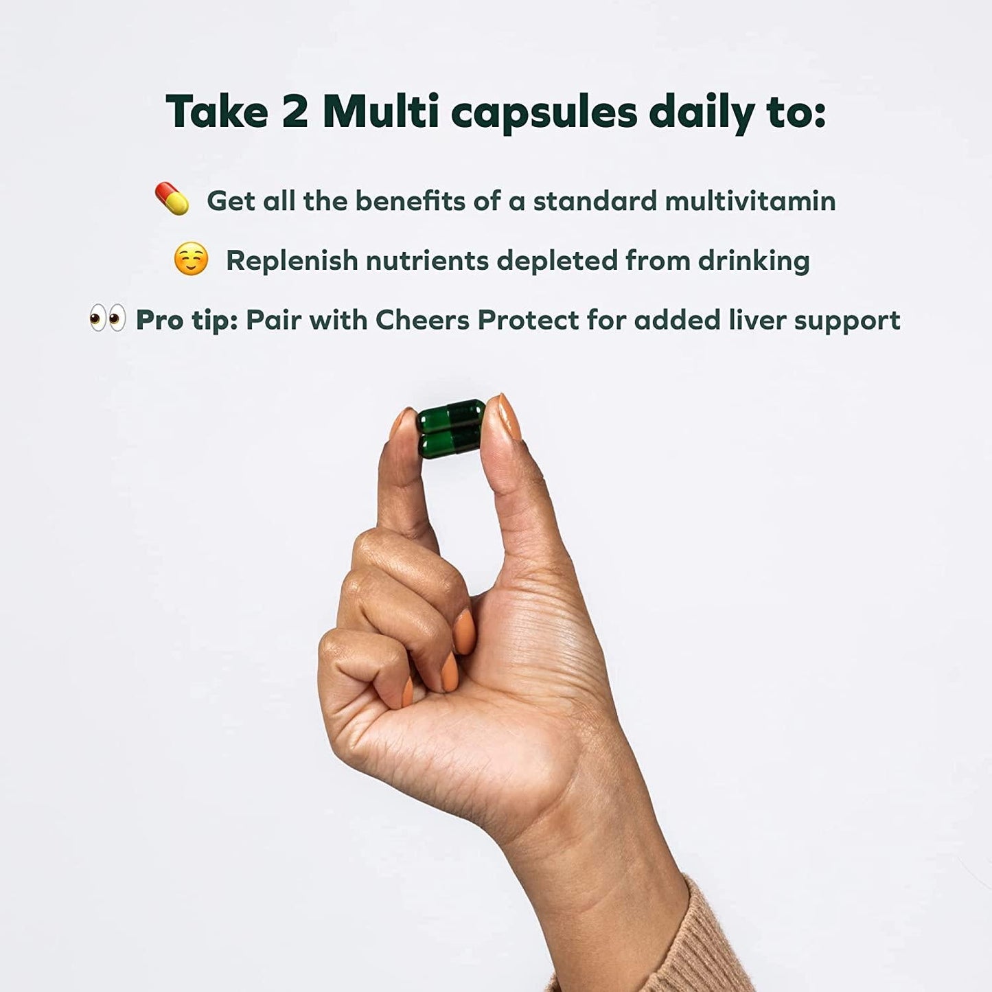 Cheers Multi | Daily Multivitamin for Drinkers | 60 Doses | Betaine, Niacin, Choline Additional Drinkers Care for Replenishing Vitamins and Supporting Overall Health (2)