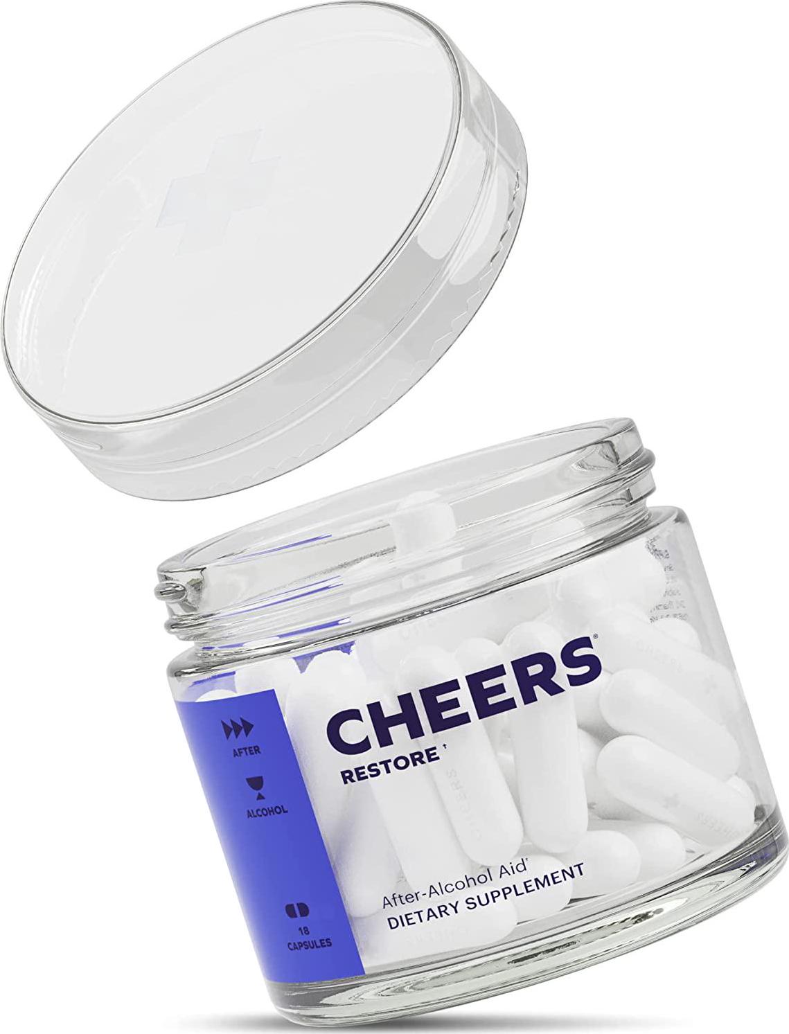 Cheers Restore Capsules with Dihydromyricetin (DHM) - Reduces GABAa Rebound. A Flavonoid Supplement with Milk Thistle Feel Great After Drinking (6 Doses)