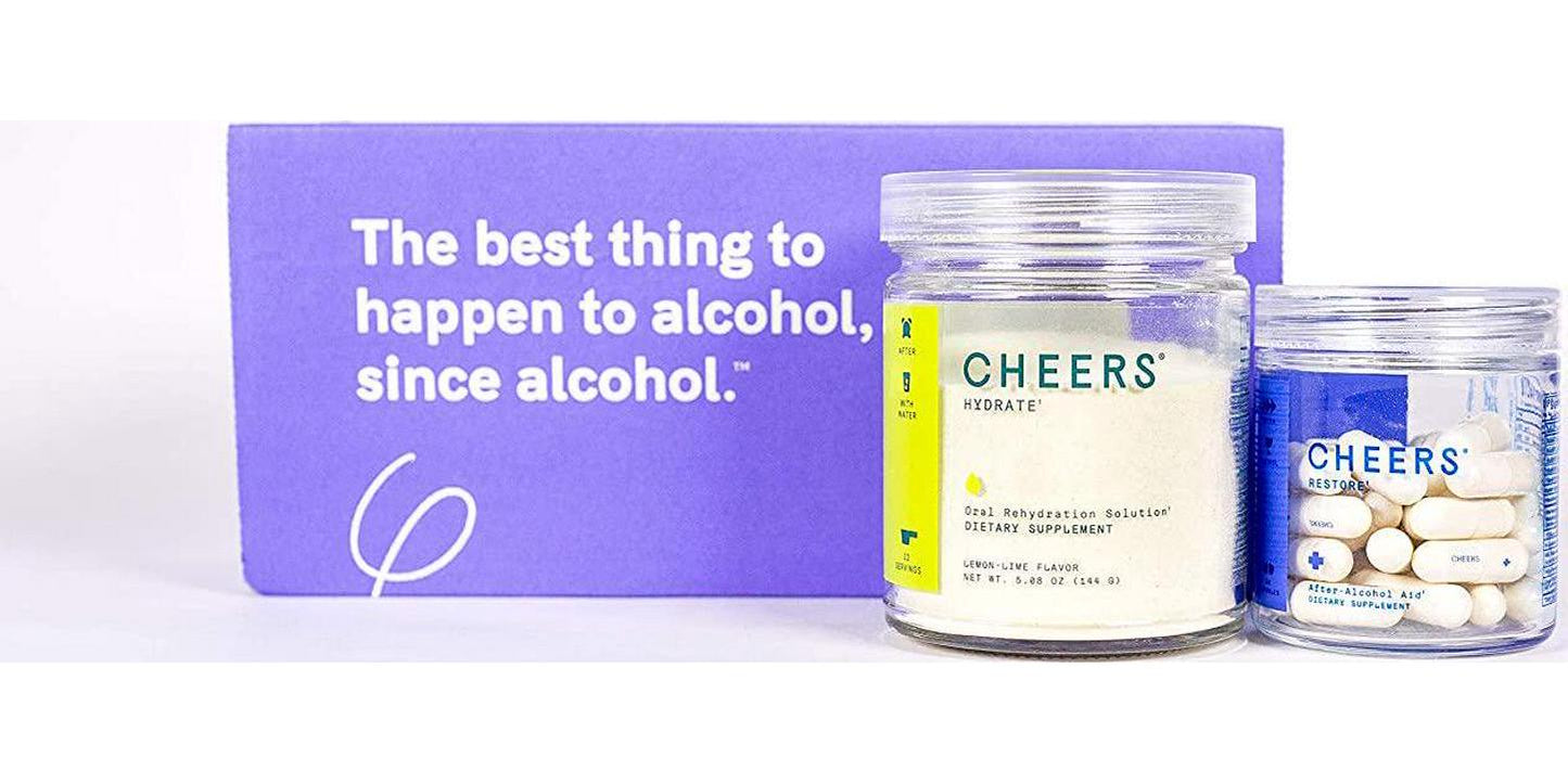 Cheers Restore and Hydrate Combo | for Fast Liver Detox and Rehydration. Feel Great After Drinking and Replenish with Our Electrolyte Formula (Double)