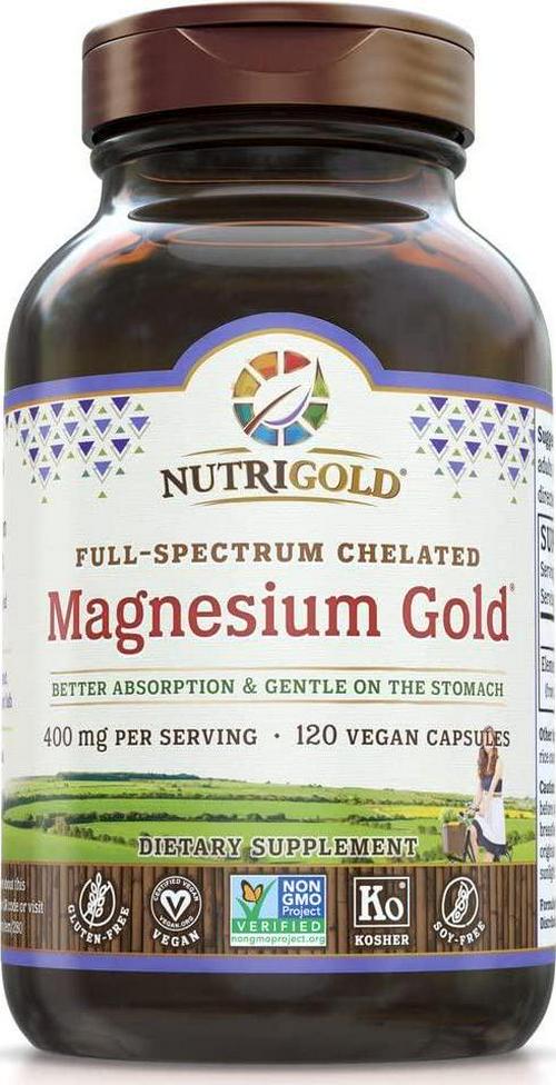 Chelated Supplement, 400 Mg, Highly Bioavailable Full-Spectrum Chelate Better Than Magnesium Glycinate, Malate, or Oxide, 120 vegan Capsules