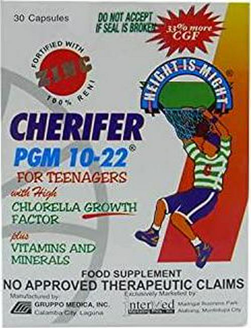 Cherifer PGM 10-22 Capsules for Teenagers with Chlorella Growth Factor,and Taurine 30 Capsules