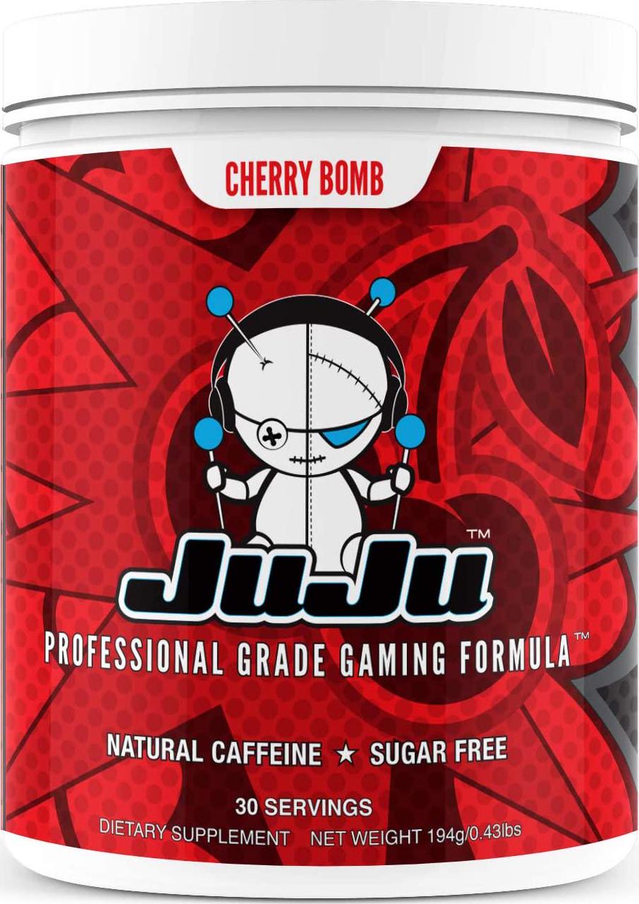 Cherry Bomb Tub - Juju Professional Grade Gaming Energy Drink Mix  -  Healthy Supplement Increases Focus, Energy, Reaction time, Eye Health. Natural Caffeine, nootropics, Vitamins. Sugar-Free, Keto.