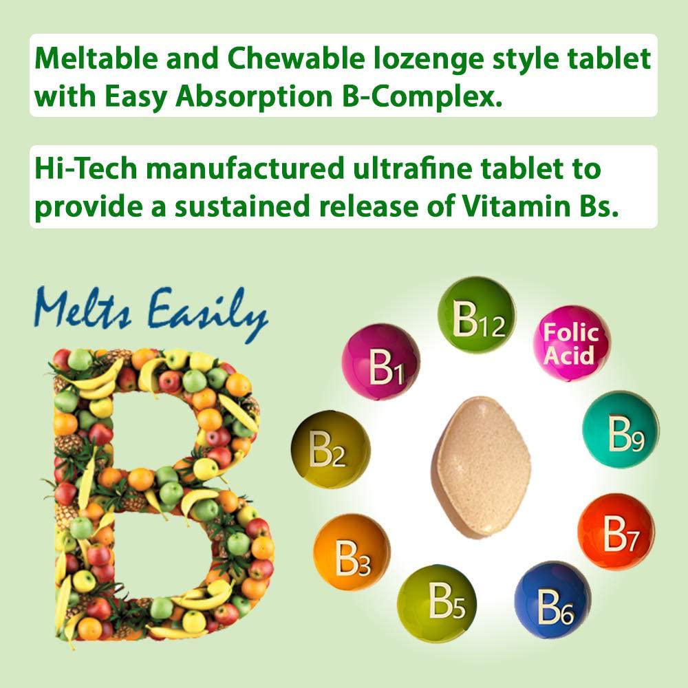Chewable-Meltable Nice Refreshing Taste Vitamin B-Complex PRONUCARE Ultrafine Easy Oral Absorption high Density Lozenge Tablet 100CT