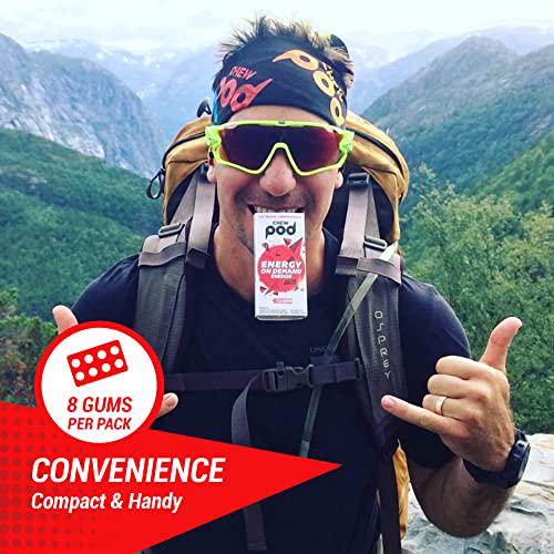 Chewpod Energy On Demand Gum, Energy Chews with Caffeine, Taurine, and Essential Vitamins, Energy Boost for Work and Play, Mint Flavour, 1 Box, 80 Pieces