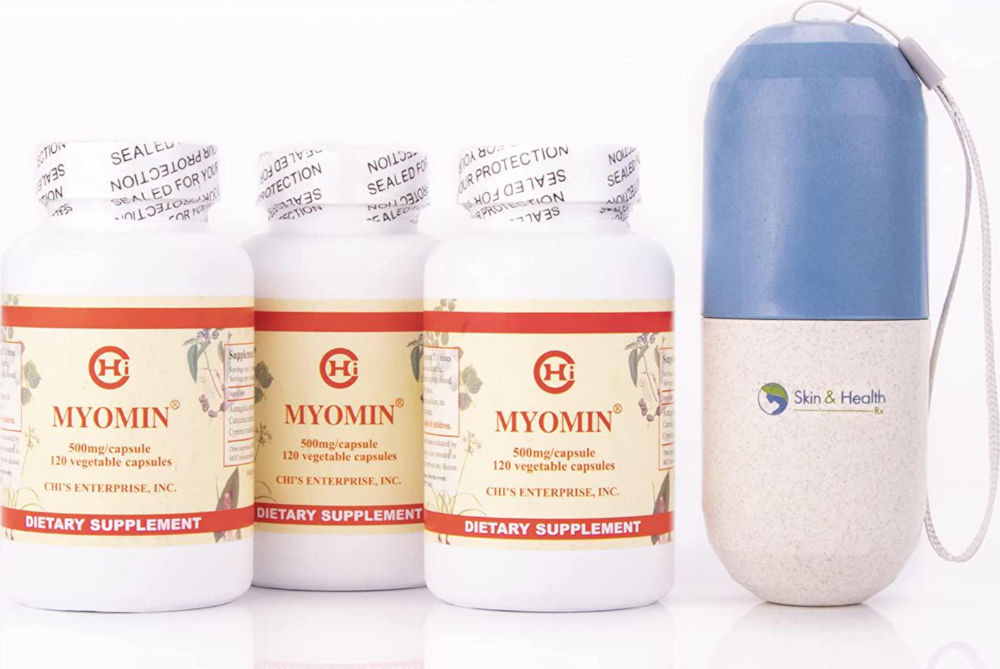 Chi's Enterprise 120 Piece (3-Pack) Myomin Promotes Healthy Hormone Levels 500mg Capsules Viitaball Bundle