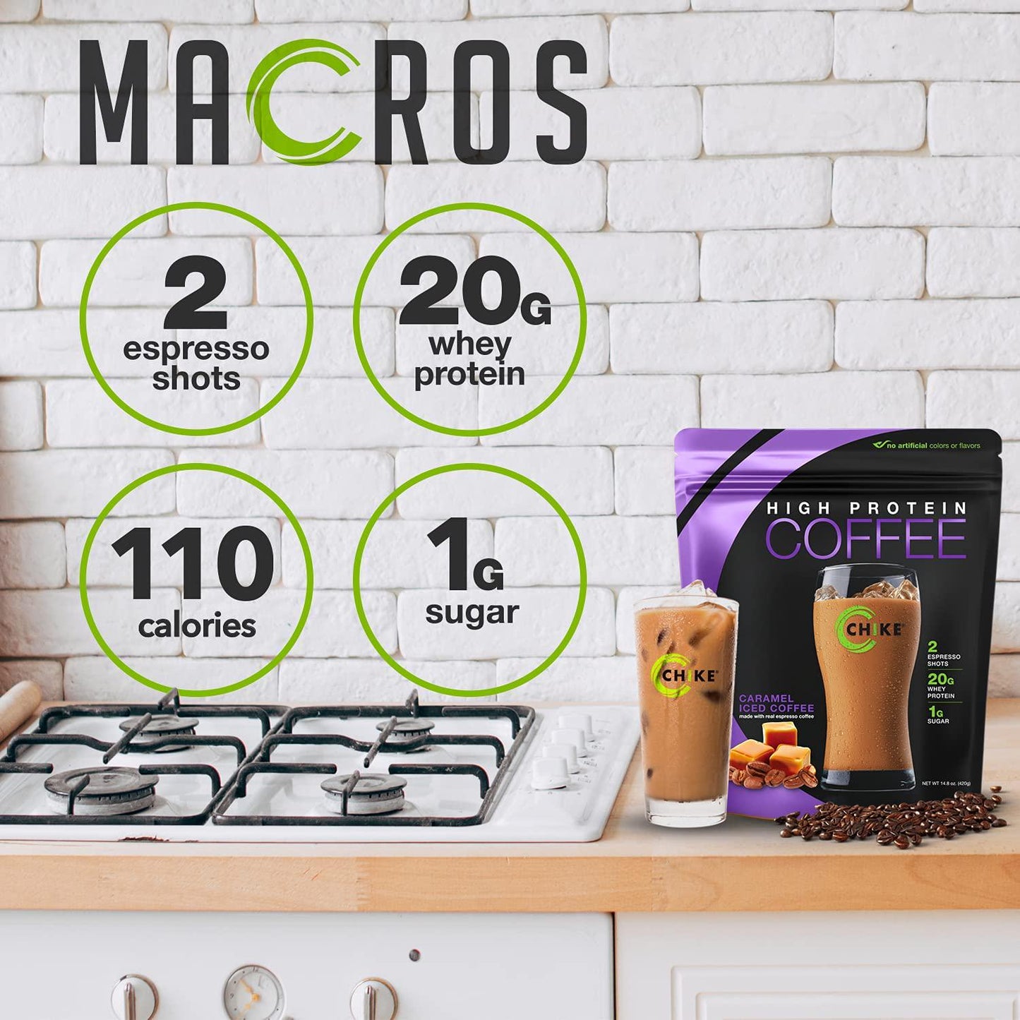 Chike Caramel High Protein Iced Coffee, 20 G Protein, 2 Shots Espresso, 1 G Sugar, Keto Friendly and Gluten Free, 14 Servings (14.8 Ounce)