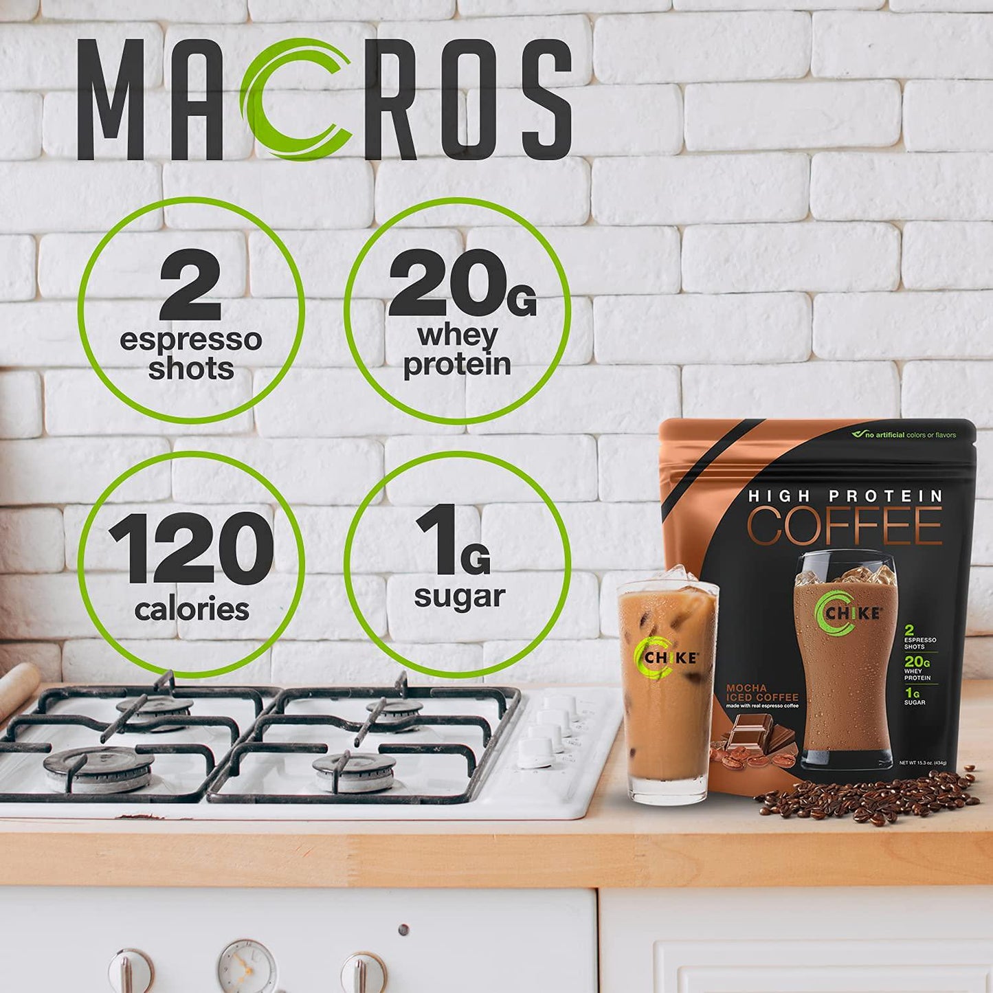 Chike Mocha High Protein Iced Coffee , 20 G Protein, 2 Shots Espresso, 1 G Sugar, Keto Friendly and Gluten Free, 14 Servings (15.3 Ounce)