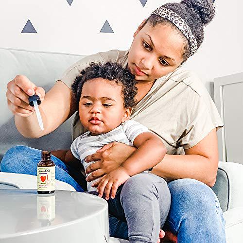 ChildLife Essentials Organic Vitamin D3 - Vitamin D Drops for Kids, Supports Immune, Respiratory, Heart, and Bone Health, All-Natural, Gluten-Free, Non-GMO - Natural Berry Flavor, 1 Fl Oz Bottle (Pack of 2)