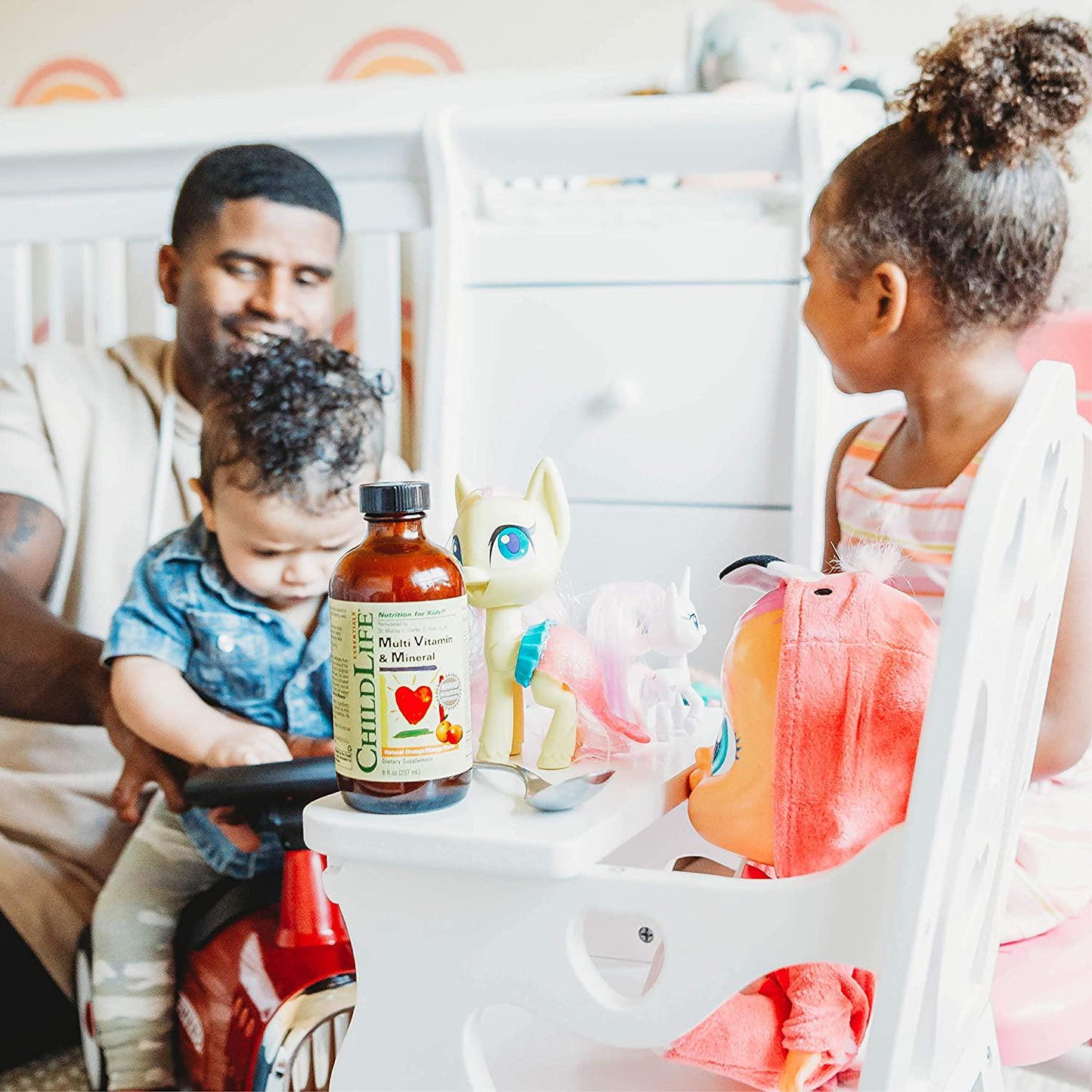 ChildLife Essentials Multi Vitamin and Mineral for Infants, Babys, Kids, Toddlers, Children, and Teens Natural Orange Mango - Nutrition for Kids - Great Taste - 8 fl oz (Pack of 4)