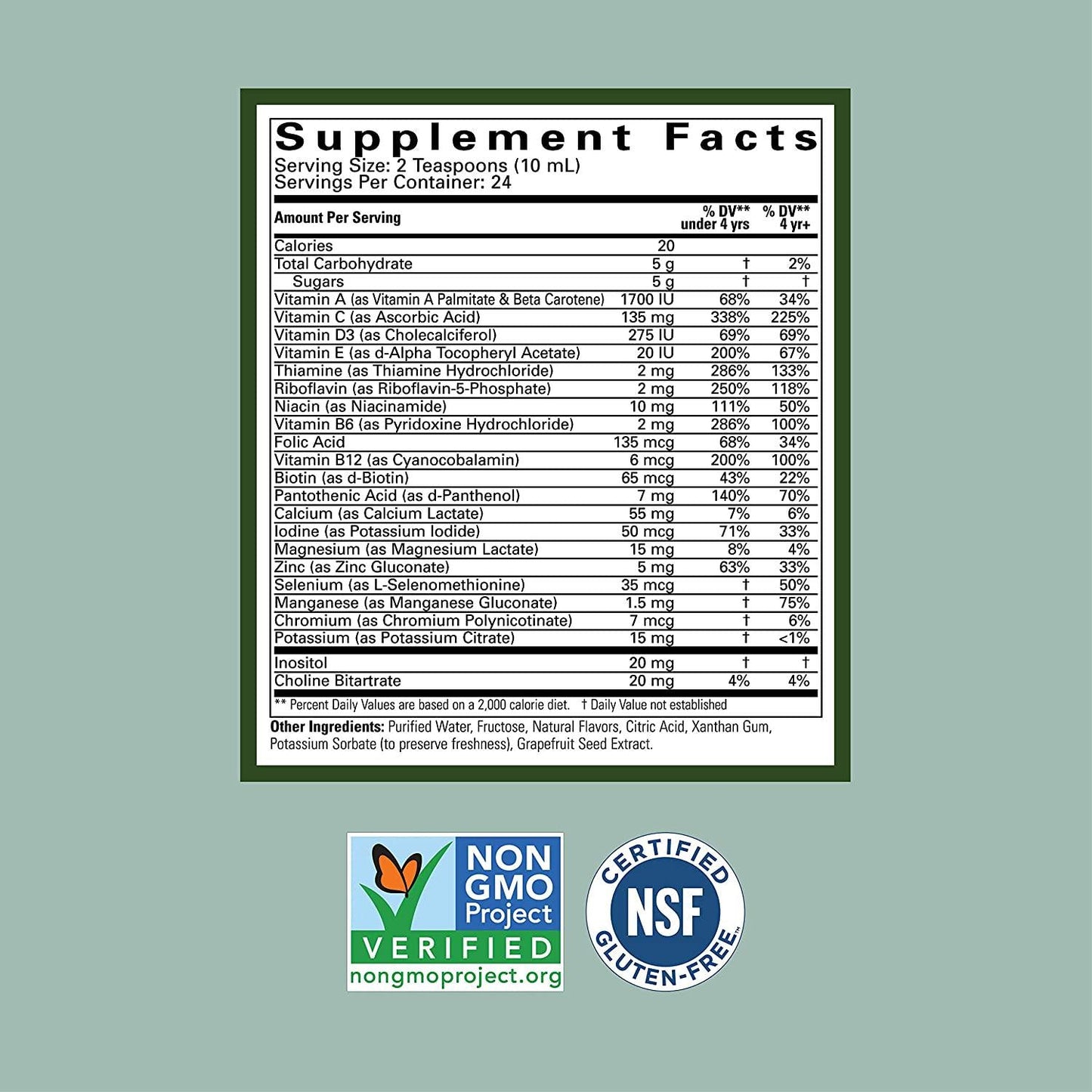 ChildLife Essentials Multi Vitamin and Mineral for Infants, Babys, Kids, Toddlers, Children, and Teens Natural Orange Mango - Nutrition for Kids - Great Taste - 8 fl oz (Pack of 4)