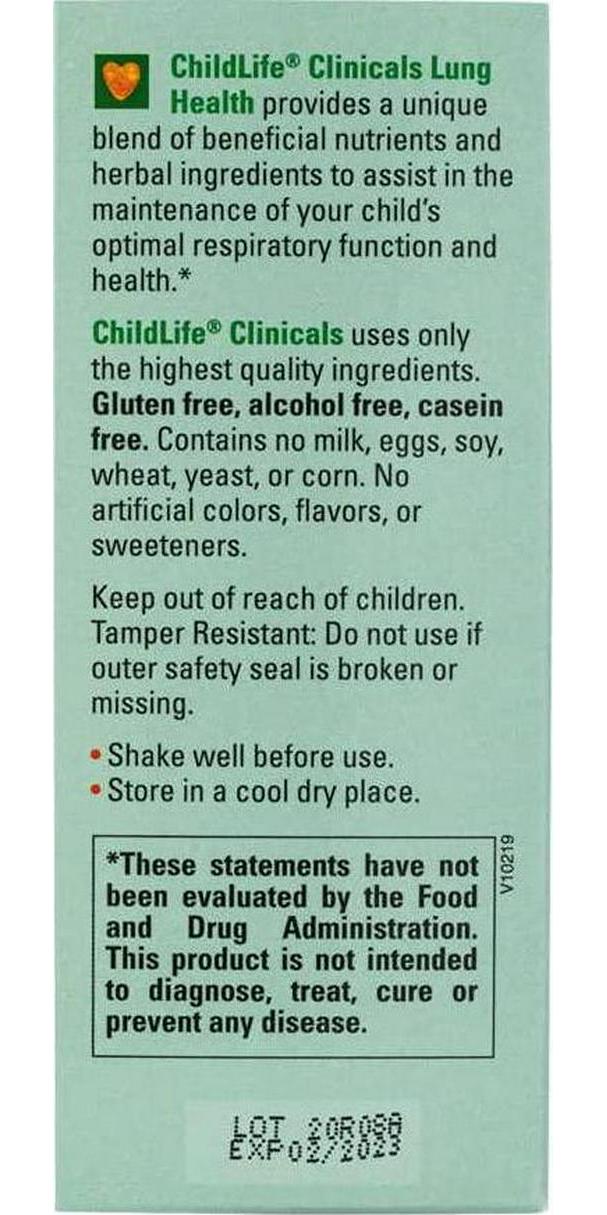 Childlife Clinicals, Lung Health, Healthy Lung and Respiratory Function, 2 fl oz (59 ml),Childlife Clinicals, Lung Health, Healthy Lung and Respiratory Function, 2 fl oz (59 ml)