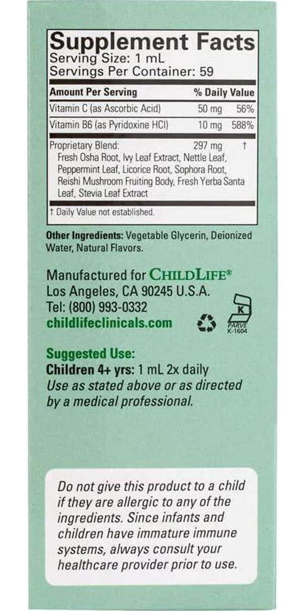 Childlife Clinicals, Lung Health, Healthy Lung and Respiratory Function, 2 fl oz (59 ml),Childlife Clinicals, Lung Health, Healthy Lung and Respiratory Function, 2 fl oz (59 ml)