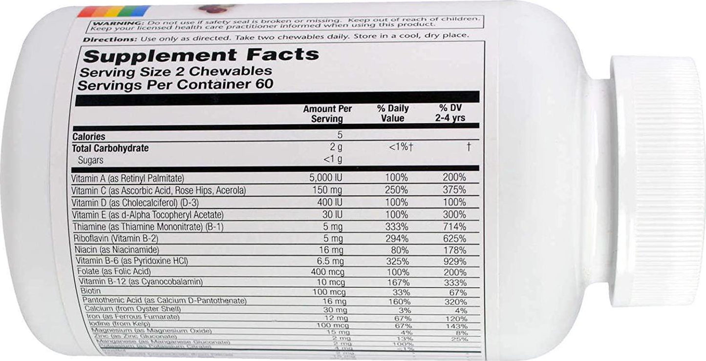 Children's Chewable Vitamins and Minerals Solaray 120 Chewable